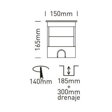 ONE LIGHT Empotrable de Acero Inox. Basculante Ø150