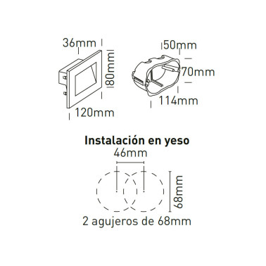 ONE LIGHT 120 Empotrable de Cristal Blanco