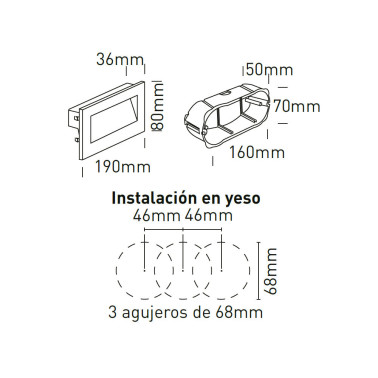 ONE LIGHT 190 Empotrable de Cristal Blanco