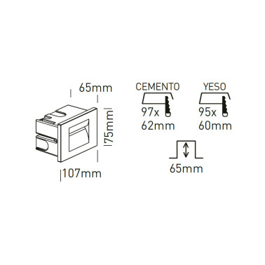 ONE LIGHT Empotrable Rectangular Blanco 3,6W