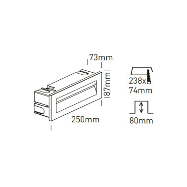 ONE LIGHT Empotrable Rectangular Antracita 8,5W