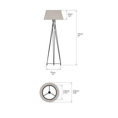 LZF LOLA Pie de Salón con Pantalla de Madera