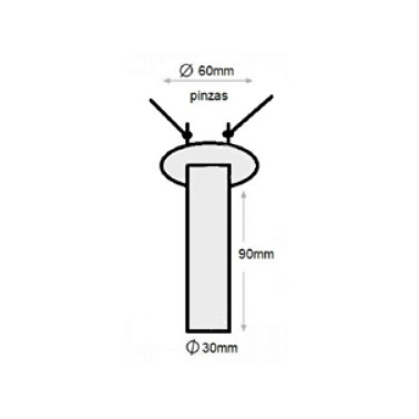 INCOLAMP Tubo Empotrado Fijo G9 Negro 3000K