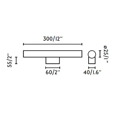 FARO CALMA 300 Aplique Linestra Negro IP44