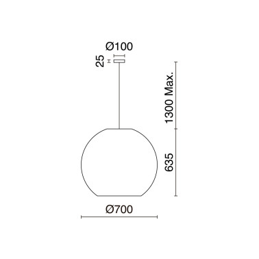 EXO LIGHTING NATURAL M 700 Colgante Mimbre claro