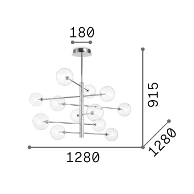 IDEAL LUX EQUINOXE SP12 Colgante Cromo