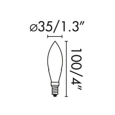 FARO Bombilla Vela Mate C35 E14 4W 3000K CRI90