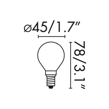 FARO Bombilla Esférica Mate E14 4W 3000K CRI90