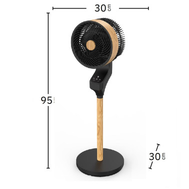 FABRILAMP BIZANCIO Ventilador De Pie Negro/Haya