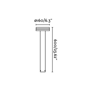 FARO ESPOT 600 Baliza Gris Oscuro CCT