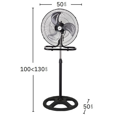 FABRILAMP RECIO Ventilador De Pie 3 en 1 Negro