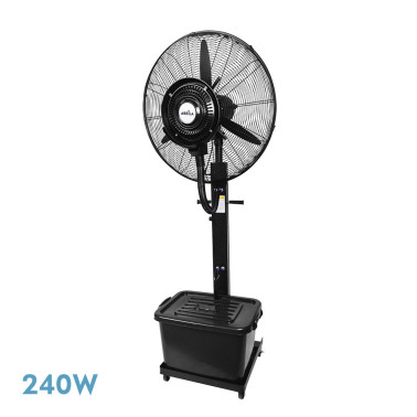 FABRILAMP DILUVIO Ventilador Negro Con Nebulizador