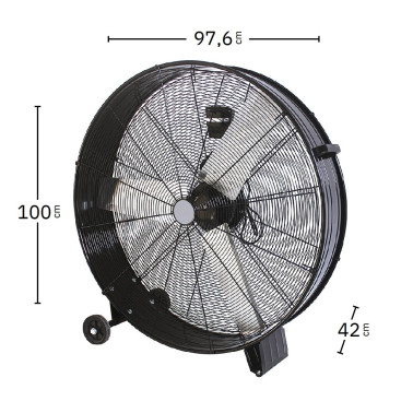 FABRILAMP MAXIMUM 976 Ventilador De Pie Negro