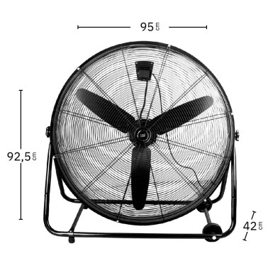 FABRILAMP VENDAVAL 950 Ventilador De Pie Negro