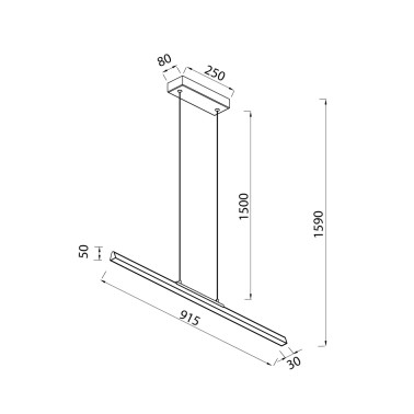 MANTRA LINEAL 915 Colgante Blanco 36W