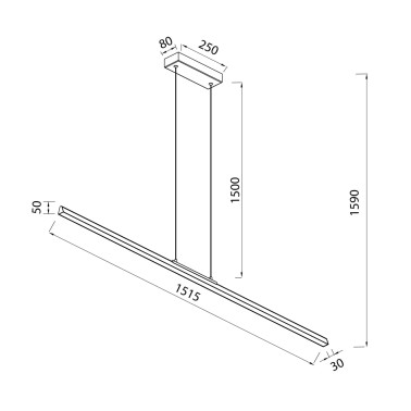 MANTRA LINEAL 1515 Colgante Blanco 54W