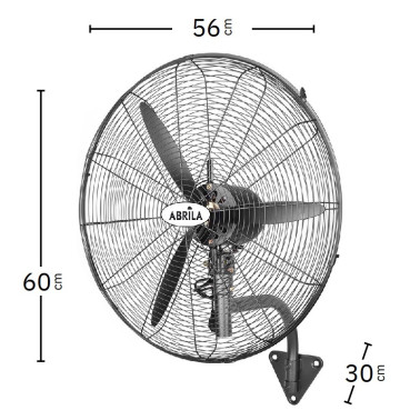 FABRILAMP BORRASCA 560 Ventilador De Pared Negro