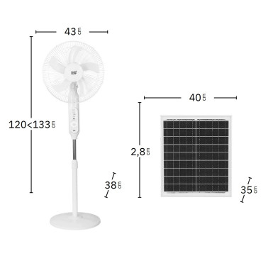 FABRILAMP CLIMA Ventilador Solar De Pie Blanco