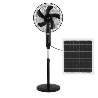 FABRILAMP BOREAL Ventilador Solar De Pie Negro