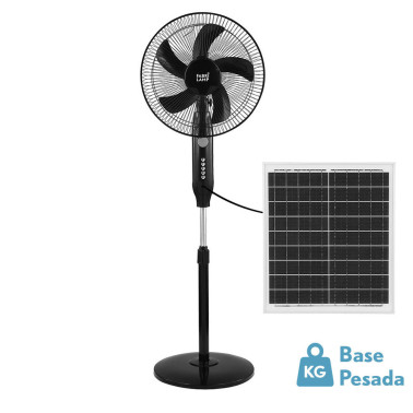 FABRILAMP BOREAL Ventilador Solar De Pie Negro