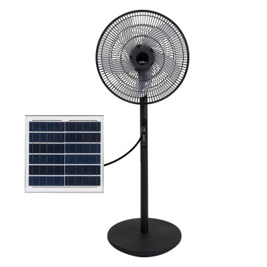 FABRILAMP RIALTO Ventilador Solar De Pie Negro