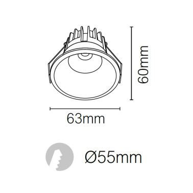 LED BAY TARF 8W Empotrable Blanco Mate