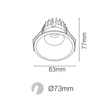 LED BAY TARF 12W Empotrable Blanco Mate