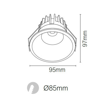 LED BAY TARF 18W Empotrable Blanco Mate