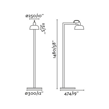 FARO TATAWIN Metal Lámpara de Pie Blanca