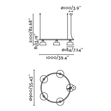 FARO TATAWIN S Metal Colgante Circular Blanco