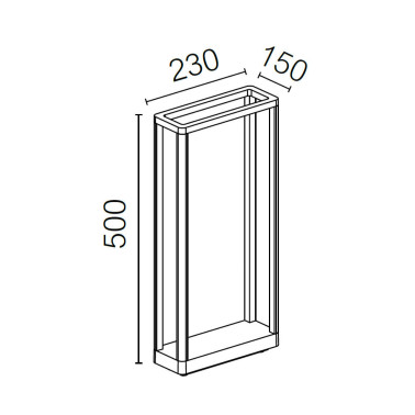 LED BAY FRAME Lámpara Baliza Antracita