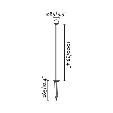 FARO CUCA 1000 Lámpara Estaca Negra