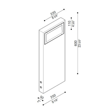 LOMBARDO KOI 220 POST H600 Baliza Antracita