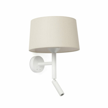 FARO WINDSOR Aplique con Lector Blanco-Lino