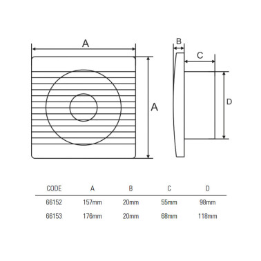 LIGHTED Extractor de Baño 12W Ø98mm