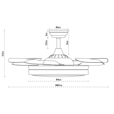 LIGHTED SENA Ventilador de Techo Blanco