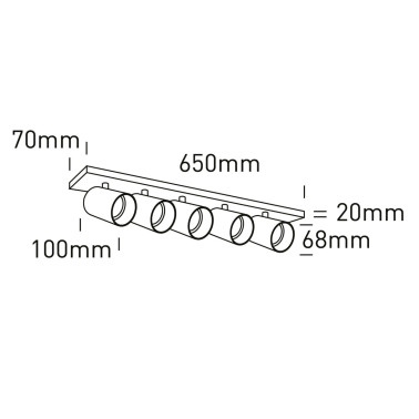 ONE LIGHT Regleta 5L Orientable Blanco