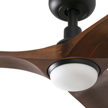 FARO HEYWOOD S LED Ventilador Negro-Nogal TUYA