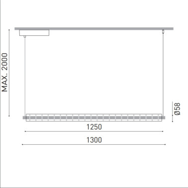 ARKOSLIGHT LOOP INDIRECT BASE 1300 Colgante Negro