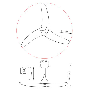 MANTRA IPANEMA III Ventilador Blanco-Madera 3 Palas