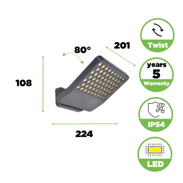LUTEC ATLANTIS Proyector Gris Oscuro 24W 4000K