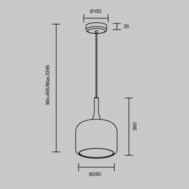 MAYTONI SPIRITO Colgante Dorado de Vidrio LED