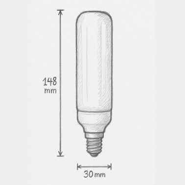 Bombilla de Bajo Consumo Tubular E14 10W 6400K