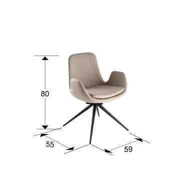 SCHULLER ZUNA Silla Giratoria Beige