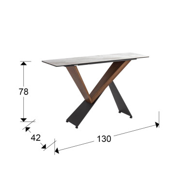 SCHULLER NOA Consola Negro-Nogal 130x42
