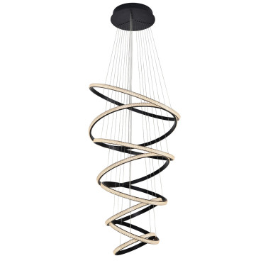 SCHULLER RING Lámpara 8 Aros Negro 4000K Dimable