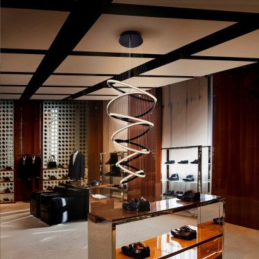 SCHULLER RING Lámpara 8 Aros Negro 4000K Dimable