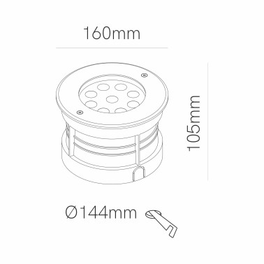 BENEITO FAURE MINI SIGMA 9W Empotrable Acero Inox.