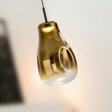 SCHULLER ALEDIS LED Colgante 1L Oro-Negro