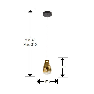 SCHULLER ALEDIS LED Colgante 1L Oro-Negro